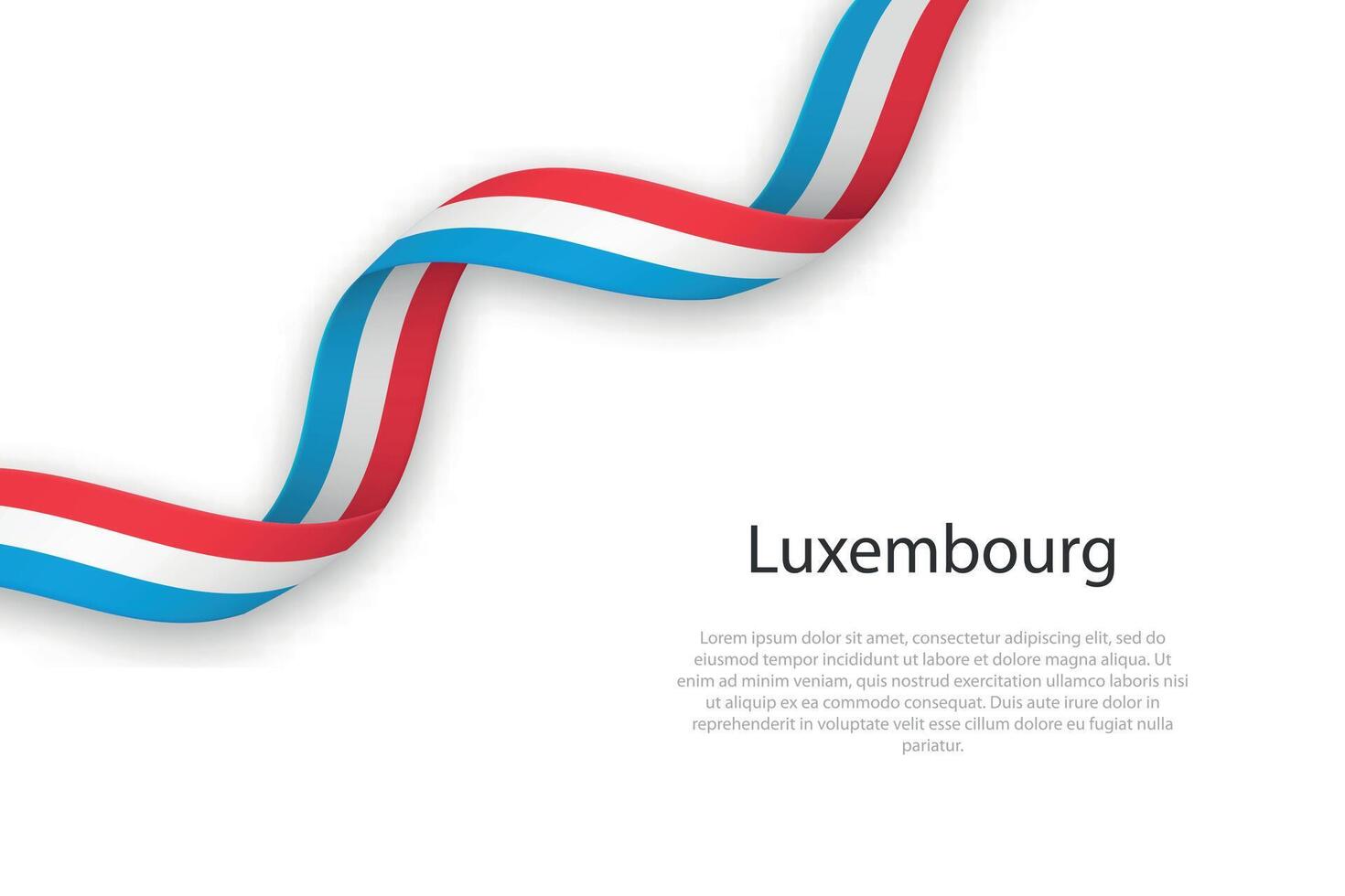 Waving ribbon with flag of Luxembourg vector