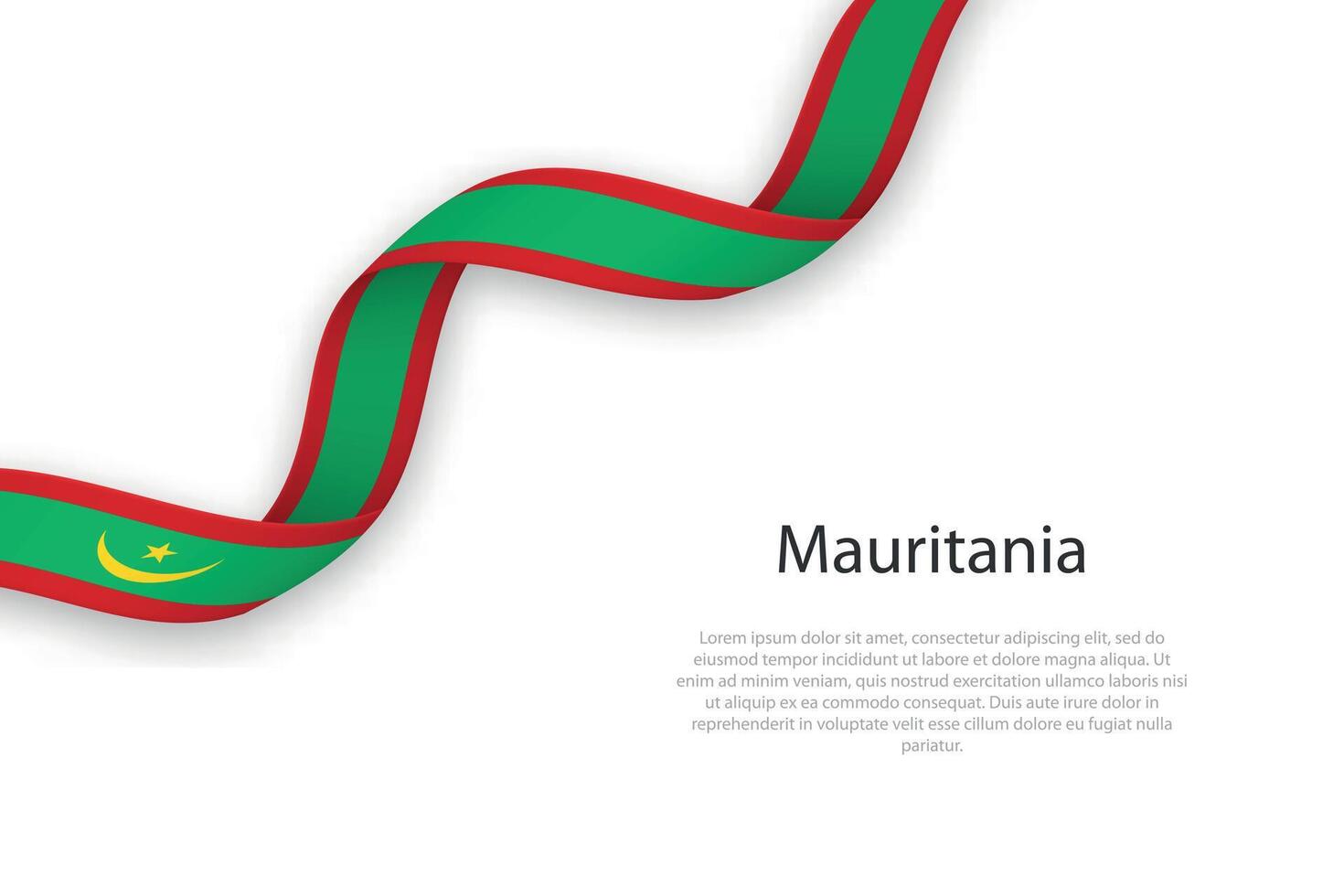 Waving ribbon with flag of Mauritania vector