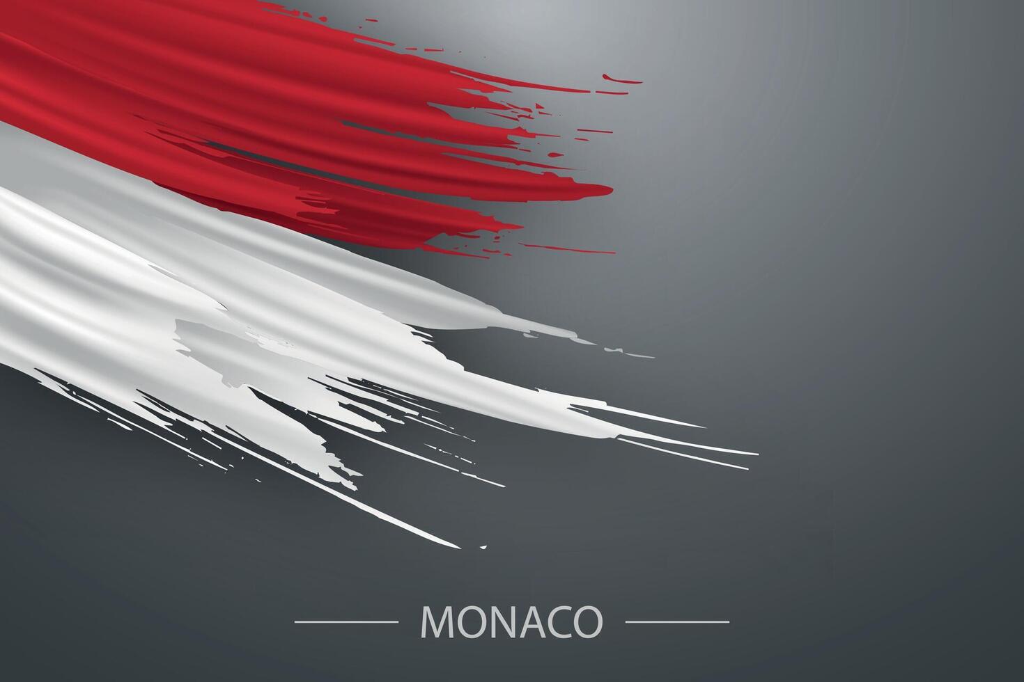 3d grunge brush stroke flag of Monaco vector