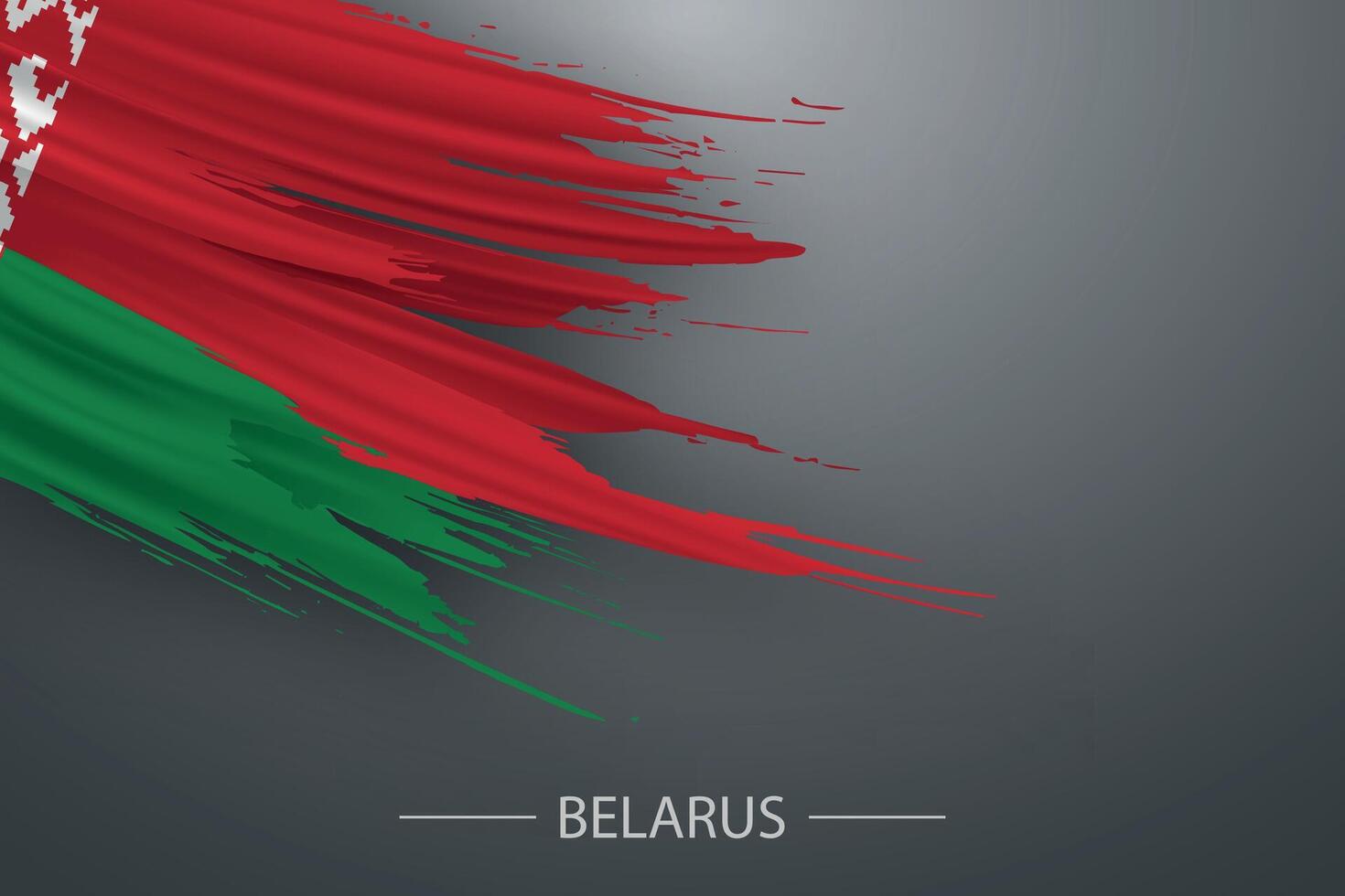 3d grunge brush stroke flag of Belarus vector