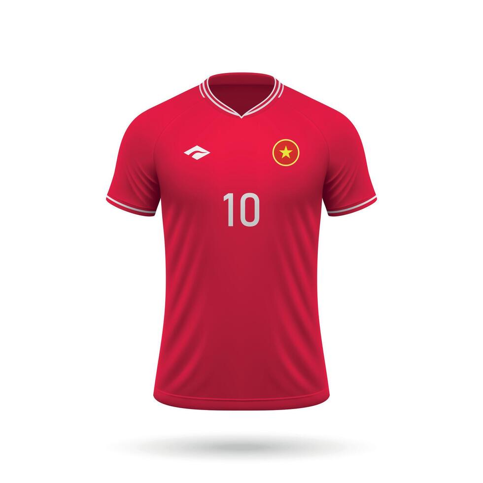 3d realista fútbol jersey Vietnam nacional equipo 2024 vector