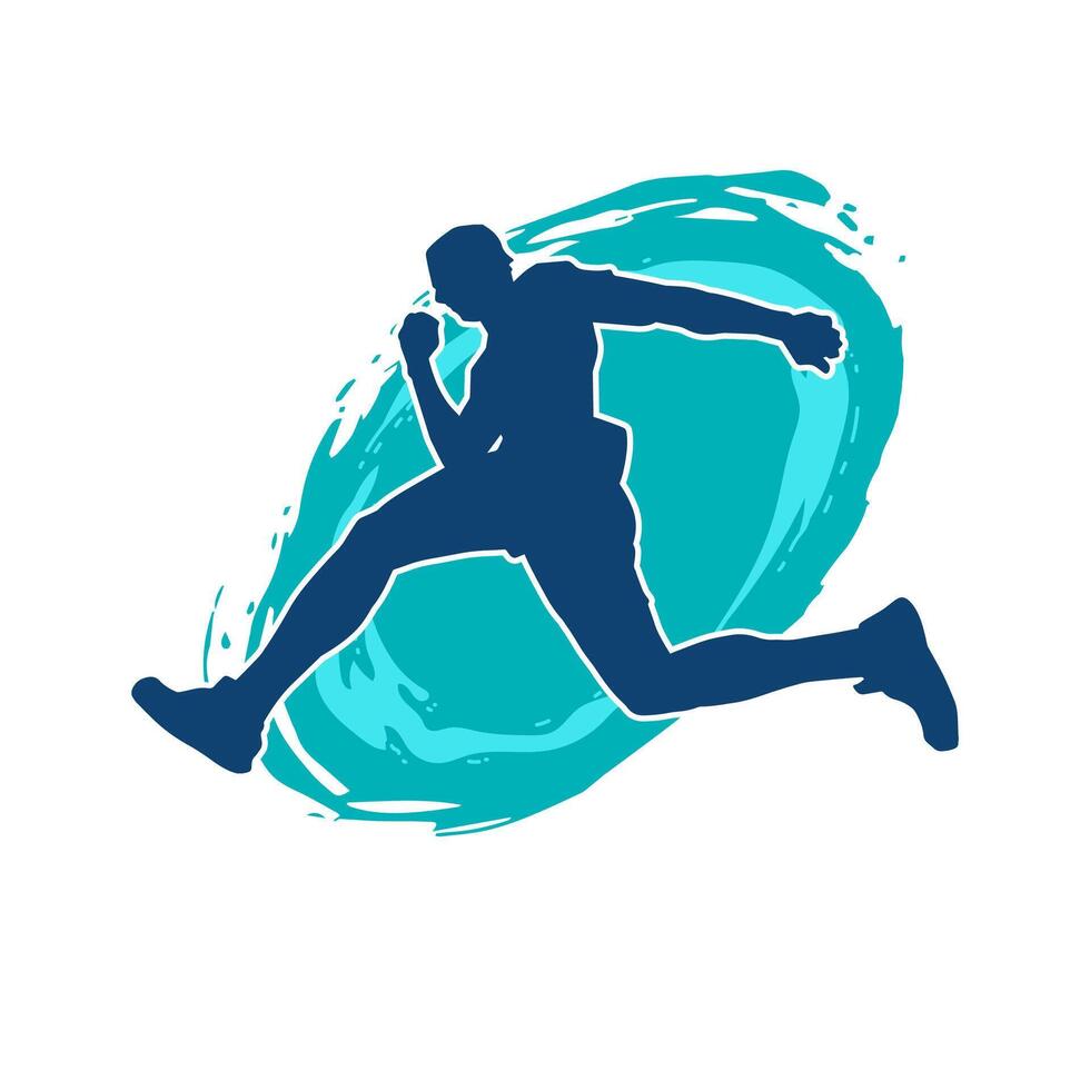 silueta de un deportivo hombre en corriendo pose. silueta de un masculino correr pose. vector