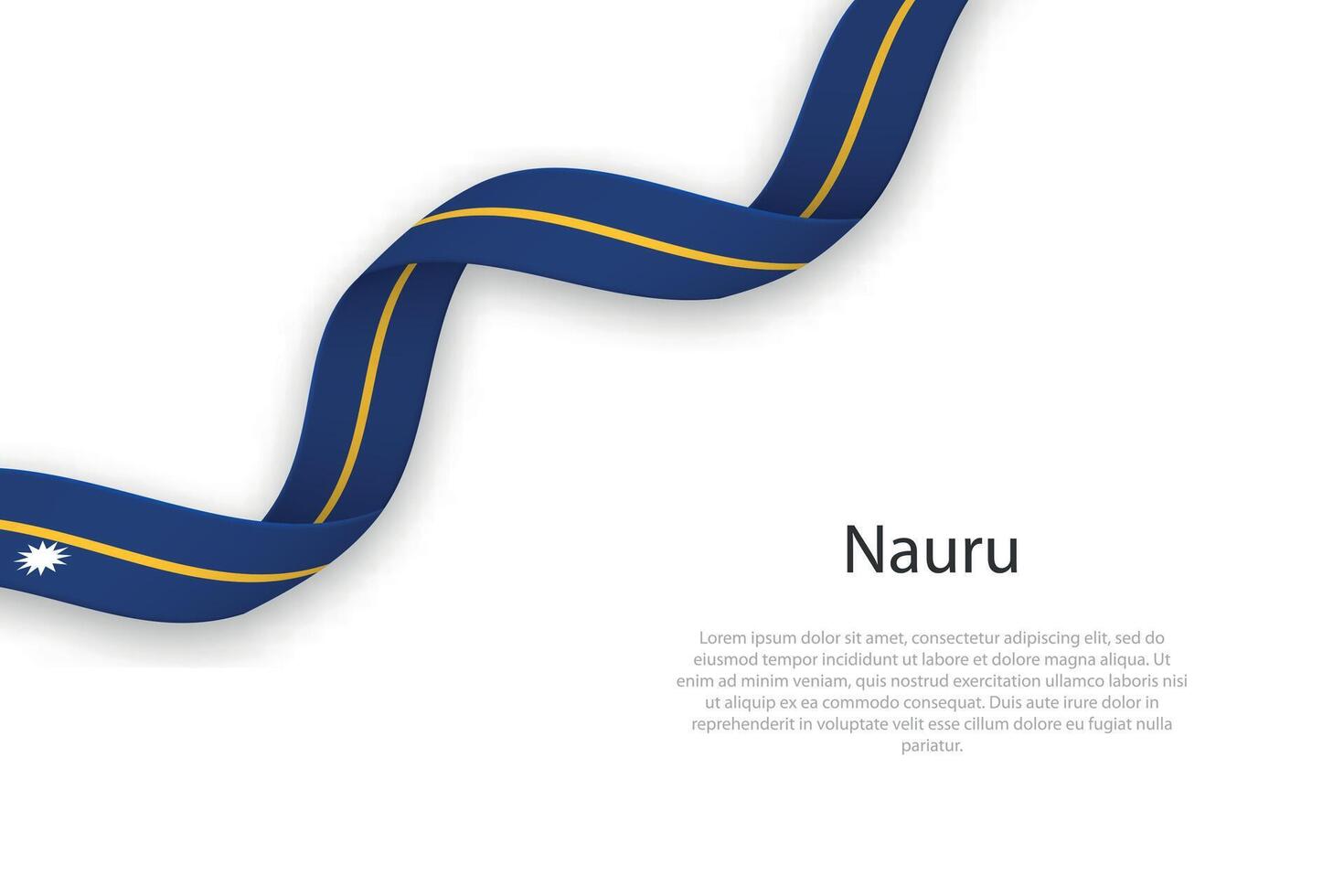 Waving ribbon with flag of Nauru vector