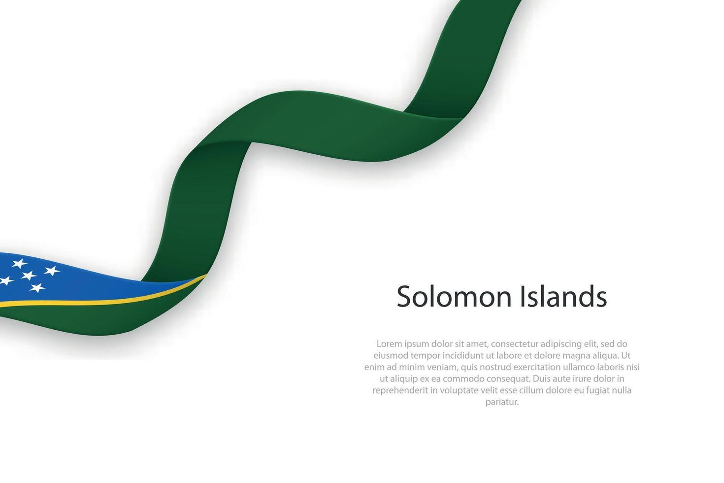 Waving ribbon with flag of Solomon Islands vector