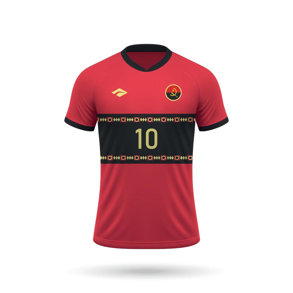 3d realistic soccer jersey Angola national team 2024 vector