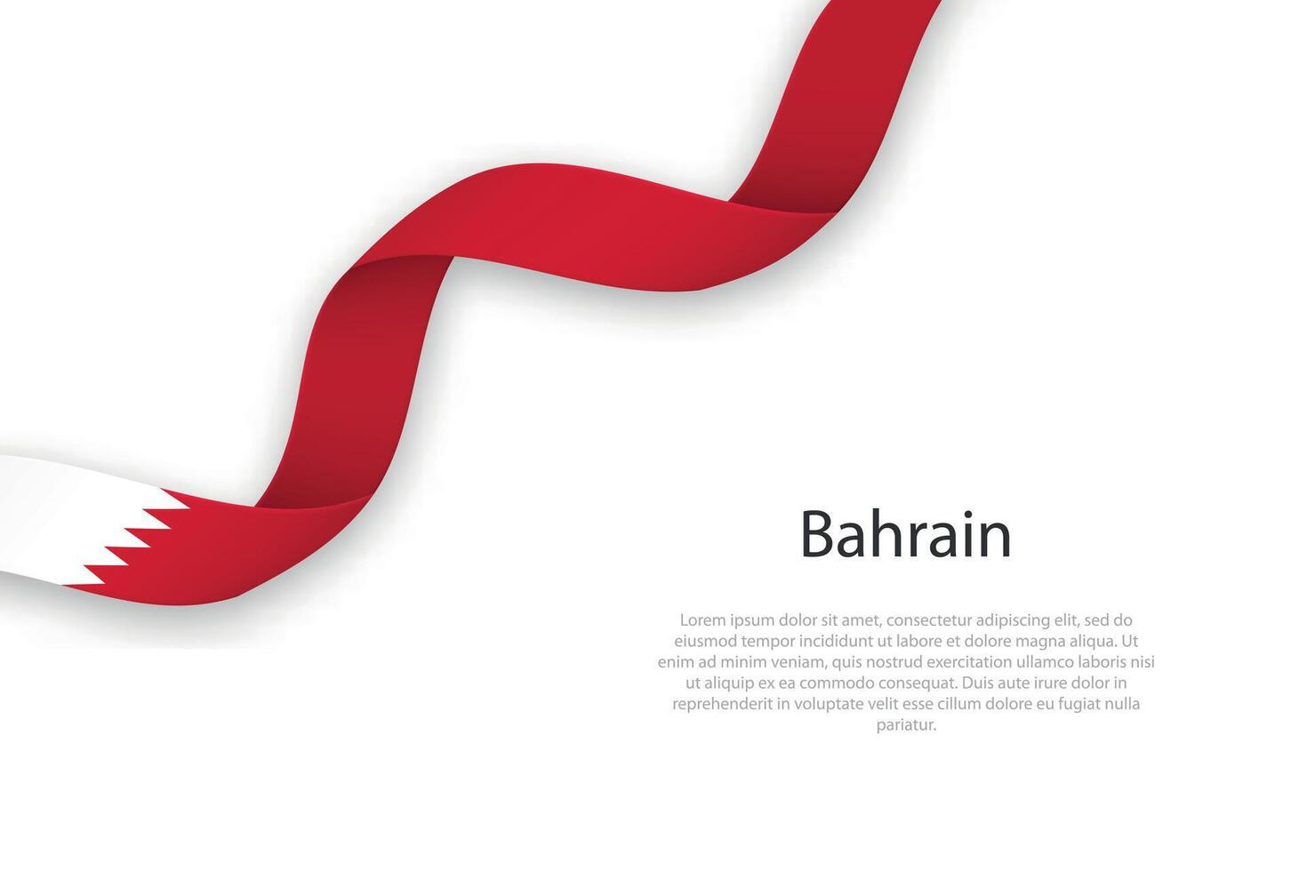 Waving ribbon with flag of Bahrain vector