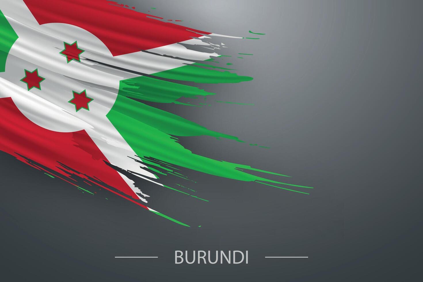 3d grunge brush stroke flag of Burundi vector