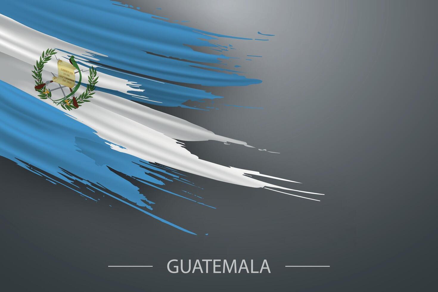 3d grunge brush stroke flag of Guatemala vector