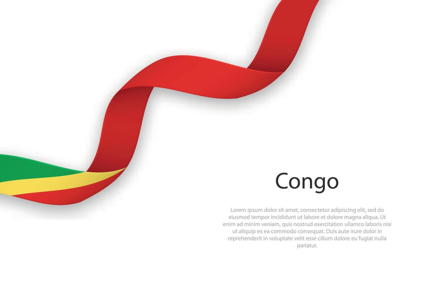 Waving ribbon with flag of Congo vector