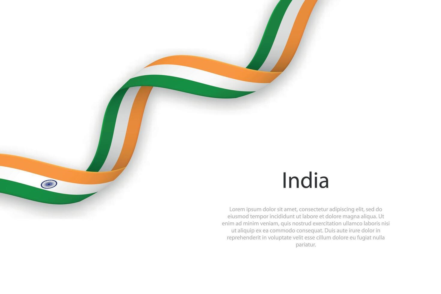 Waving ribbon with flag of India vector
