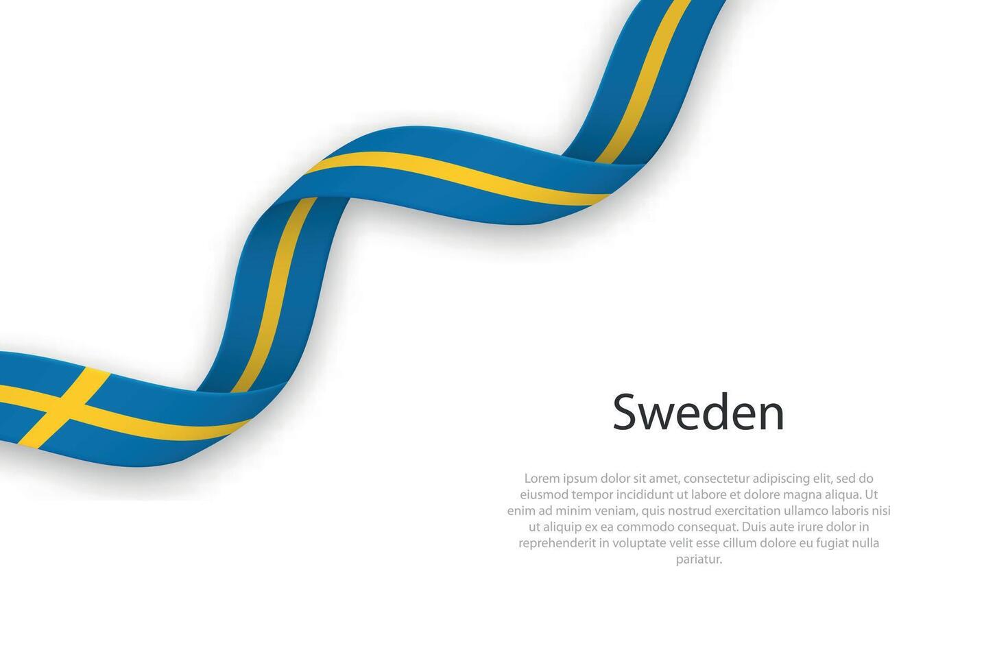 ondulación cinta con bandera de Suecia vector