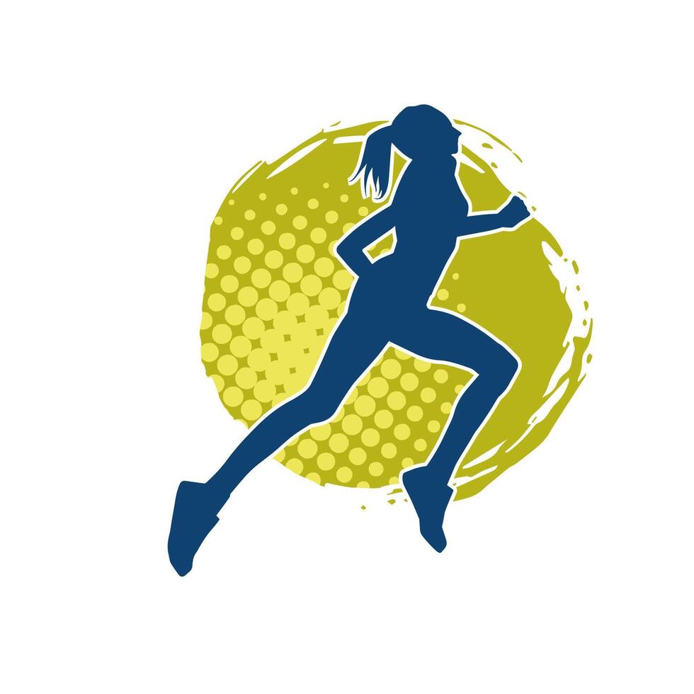 silueta de un deportivo mujer en corriendo pose. silueta de un hembra correr pose. vector