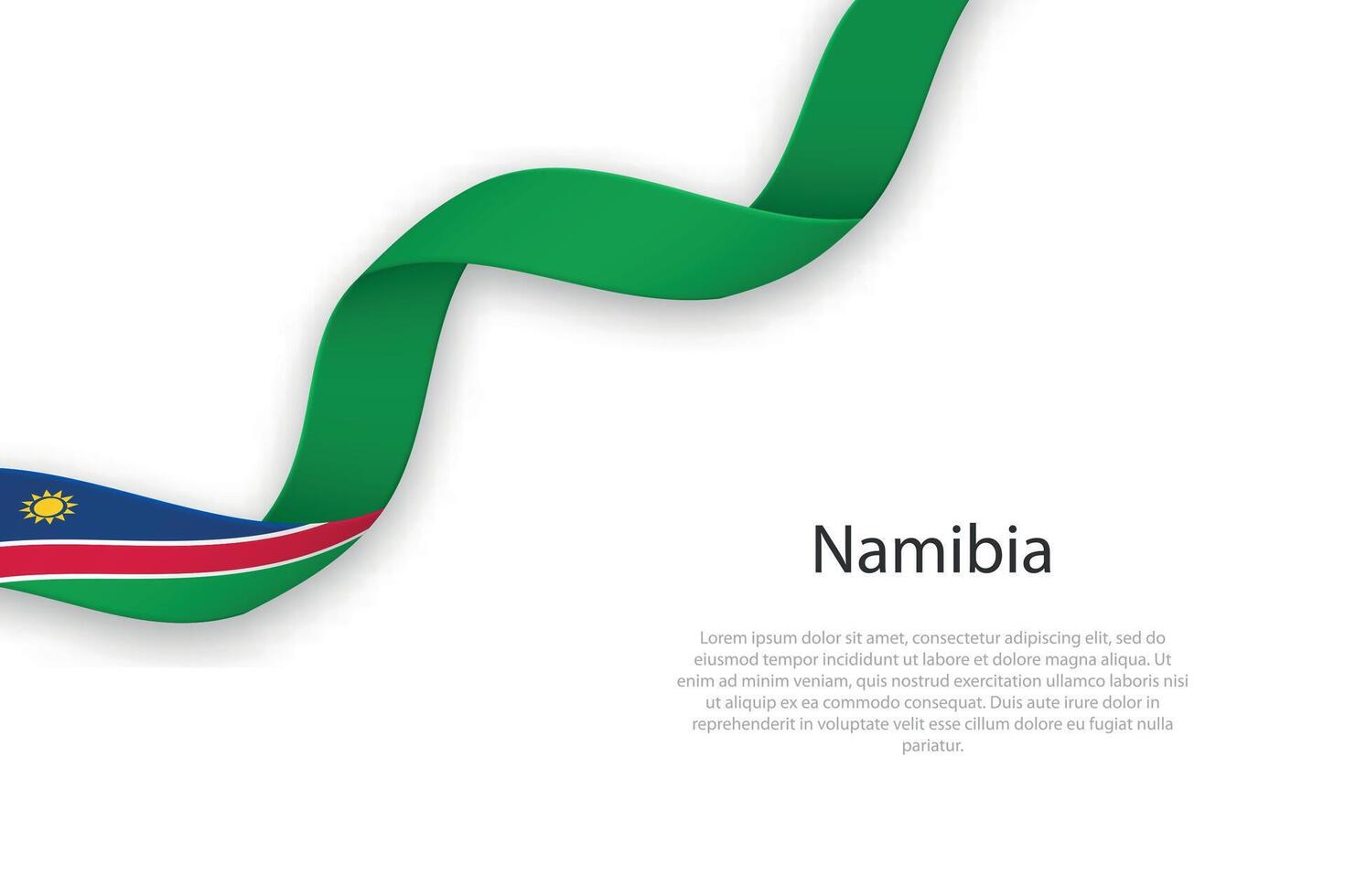 Waving ribbon with flag of Namibia vector