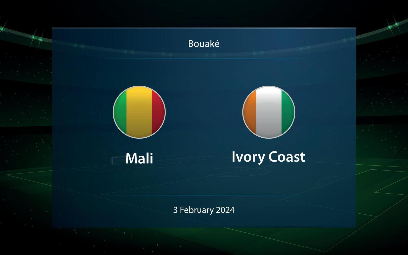 Mali vs Ivory Coast. knockout stage Africa 2023 vector