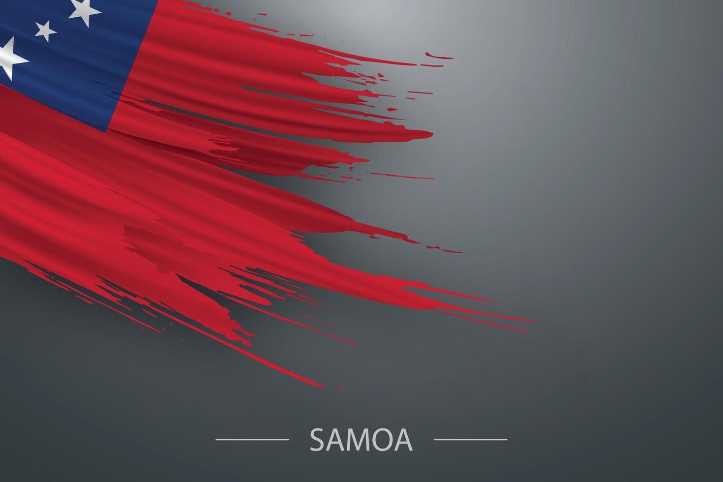 3d grunge brush stroke flag of Samoa vector