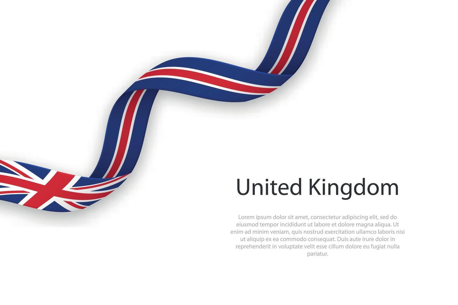 Waving ribbon with flag of United Kingdom vector