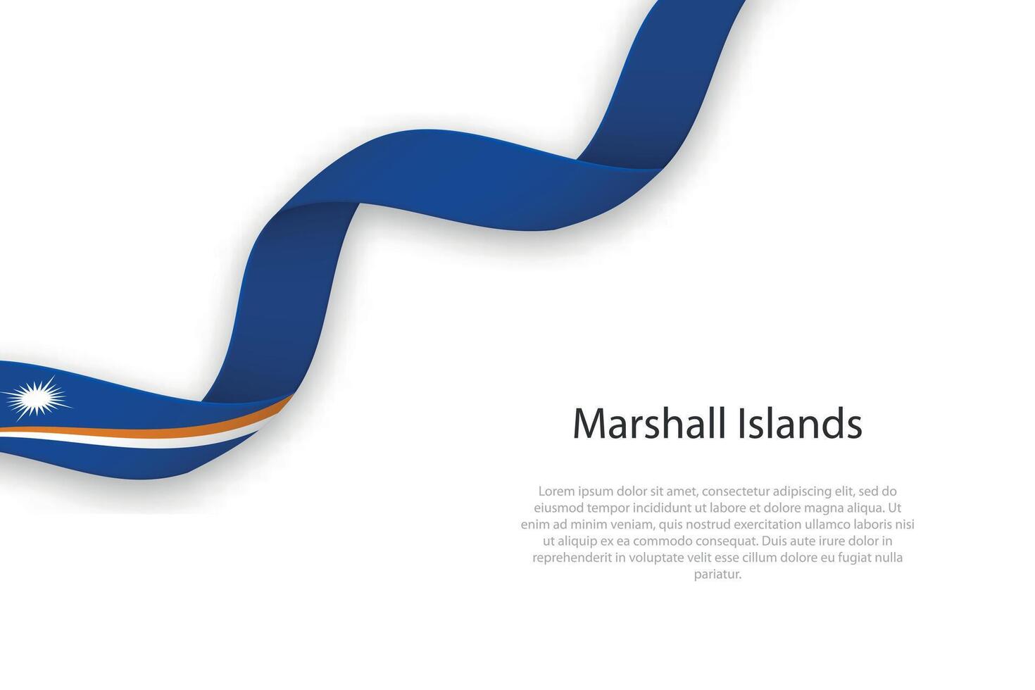 Waving ribbon with flag of Marshall Islands vector