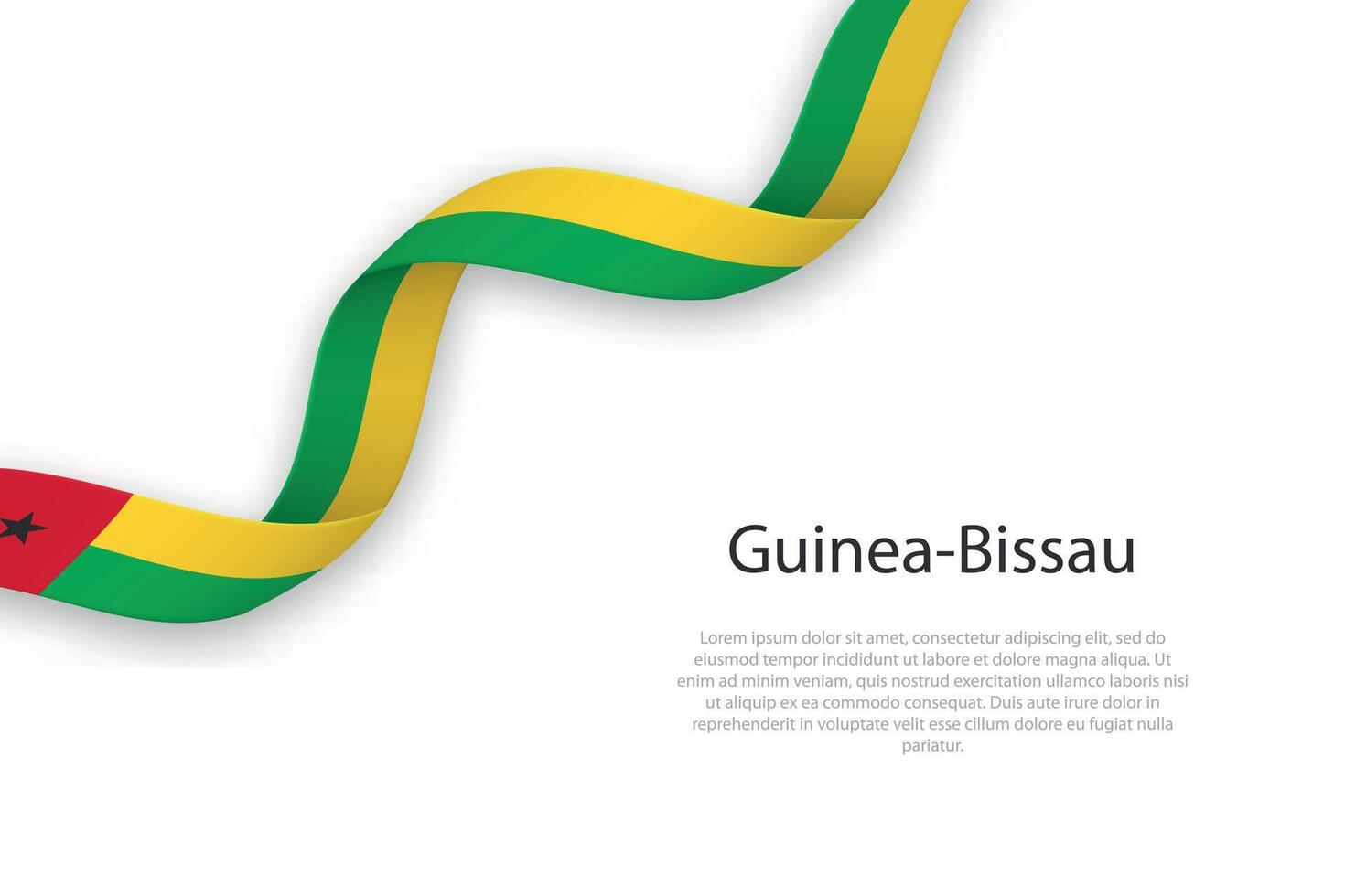 Waving ribbon with flag of Guinea Bissau vector