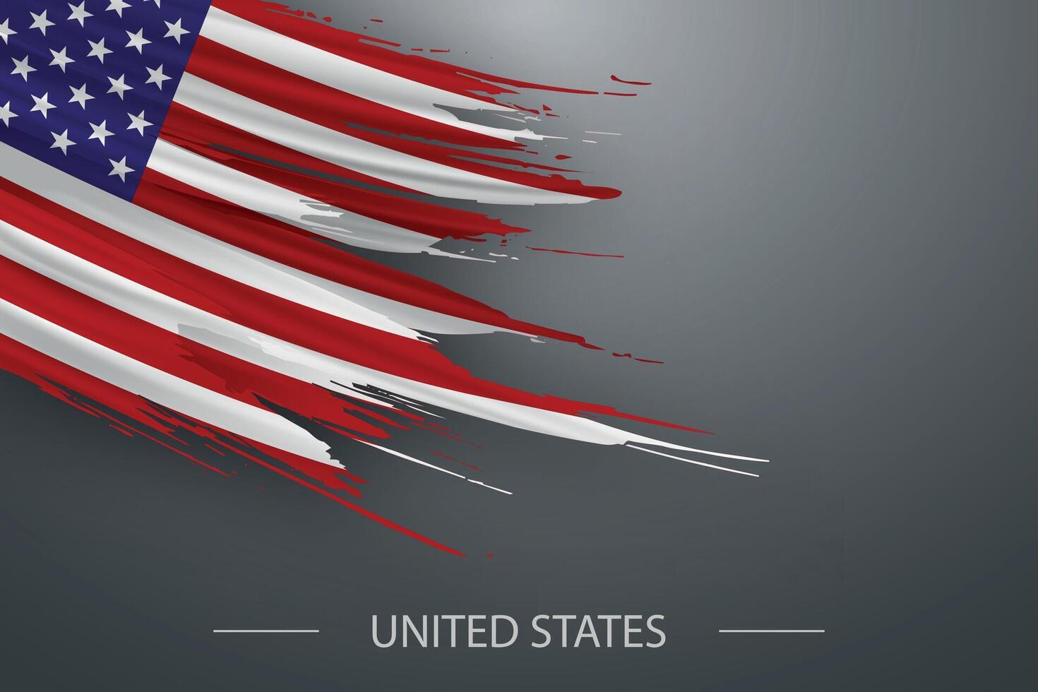 3d grunge brush stroke flag of United States vector