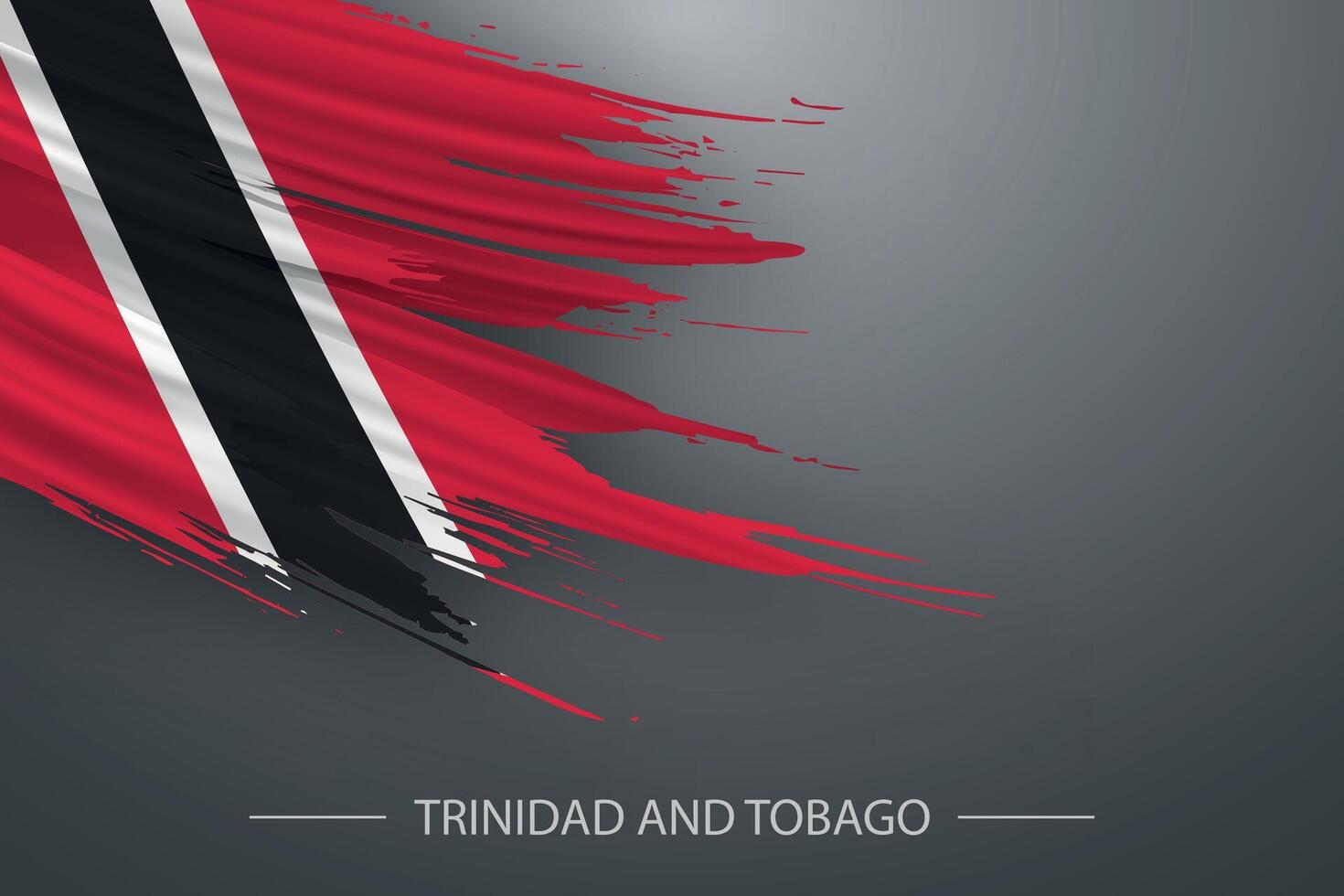 3d grunge brush stroke flag of Trinidad and Tobago vector