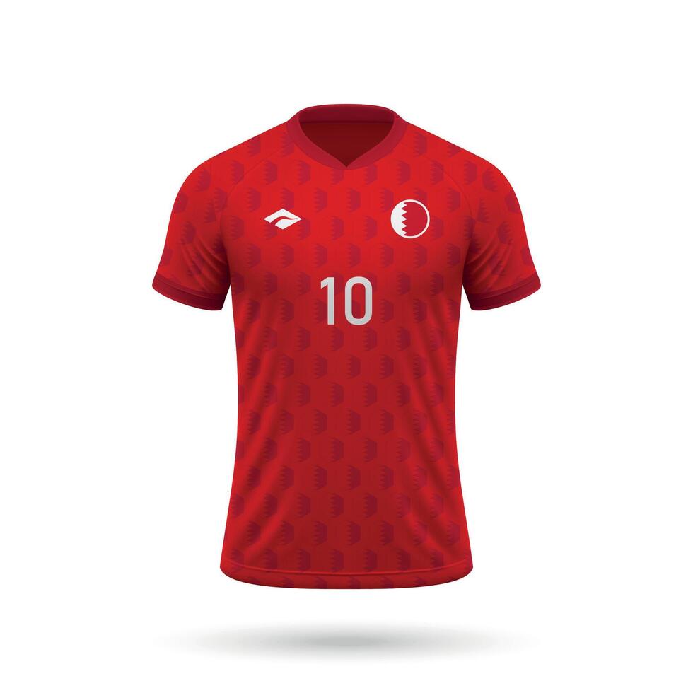 3d realistic soccer jersey Bahrain national team vector