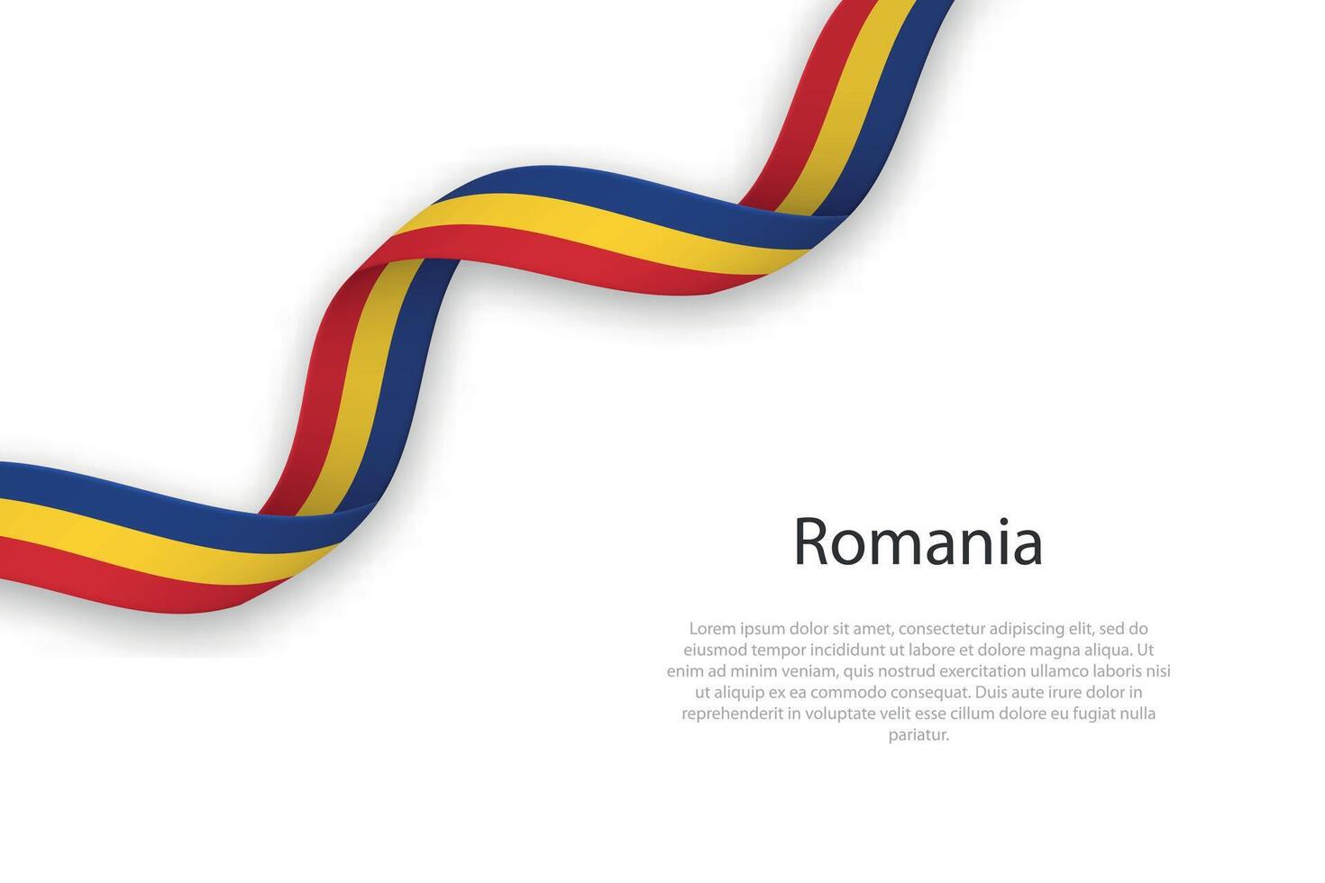Waving ribbon with flag of Romania vector