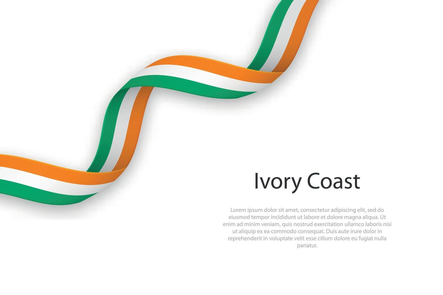 Waving ribbon with flag of Ivory Coast vector