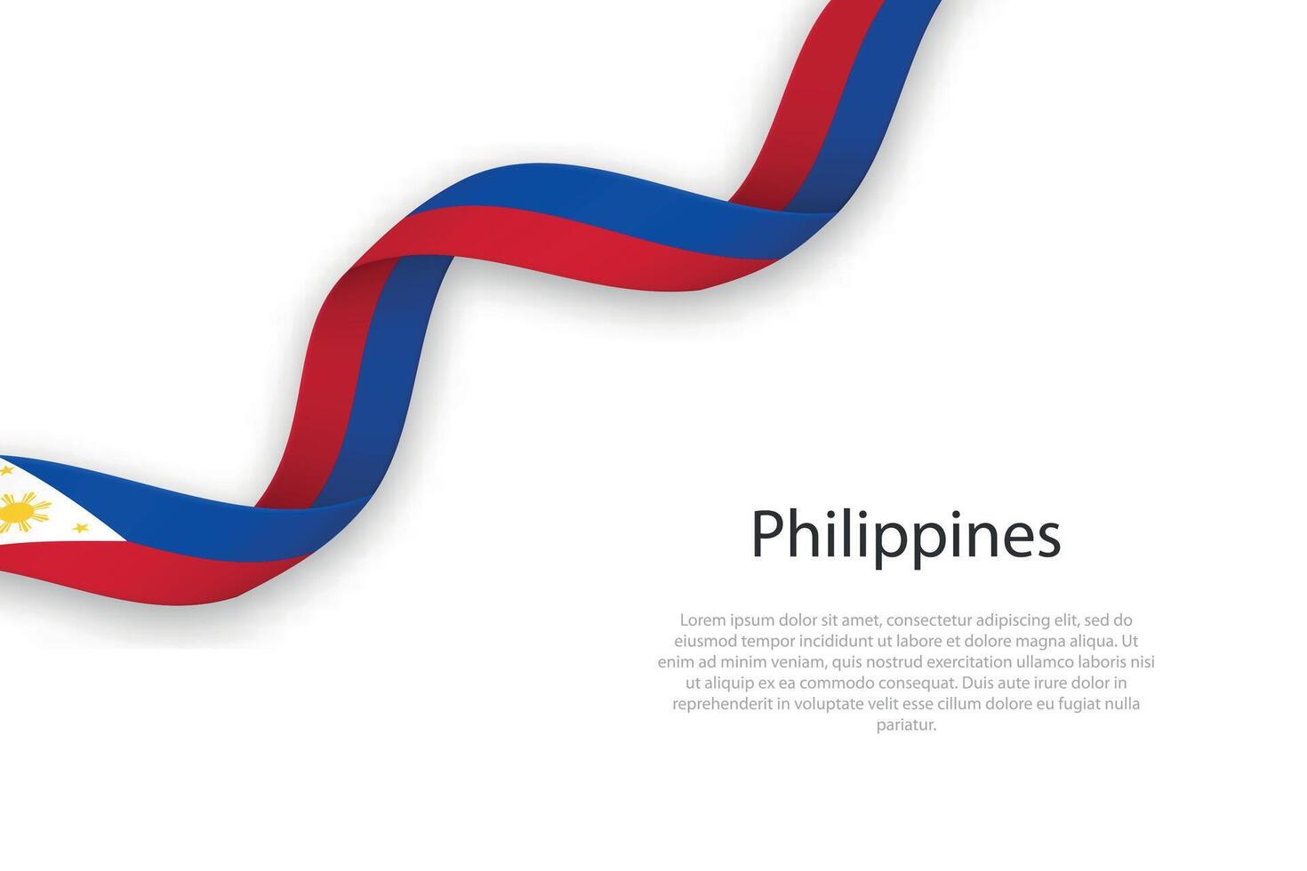 Waving ribbon with flag of Philippines vector