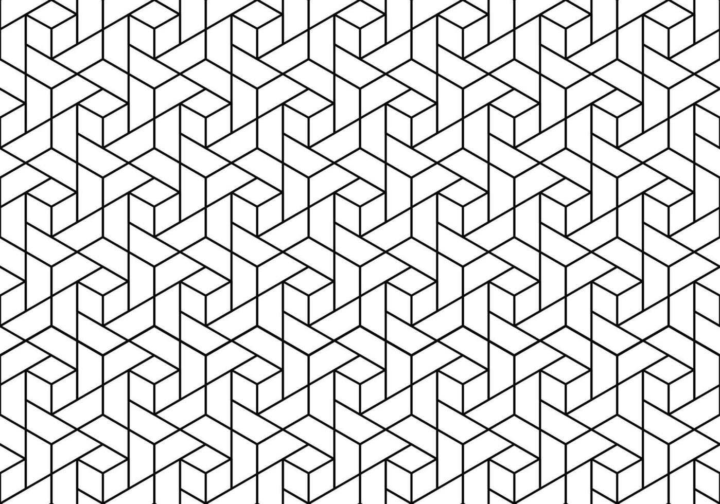 Abstract geometric seamless pattern. Black and grid lines vector