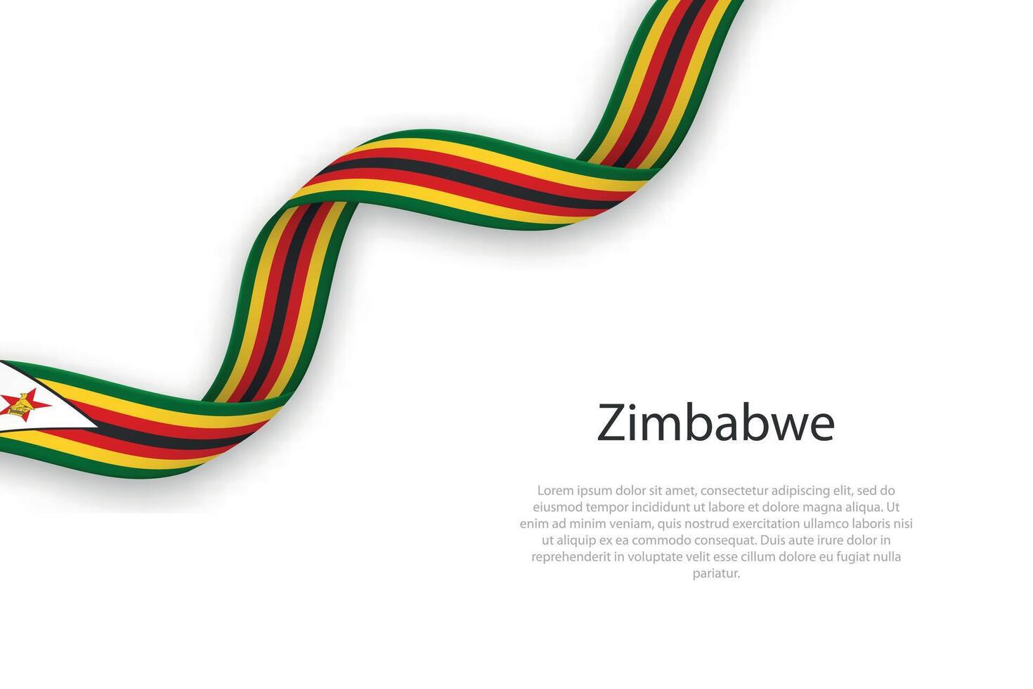 Waving ribbon with flag of Zimbabwe vector