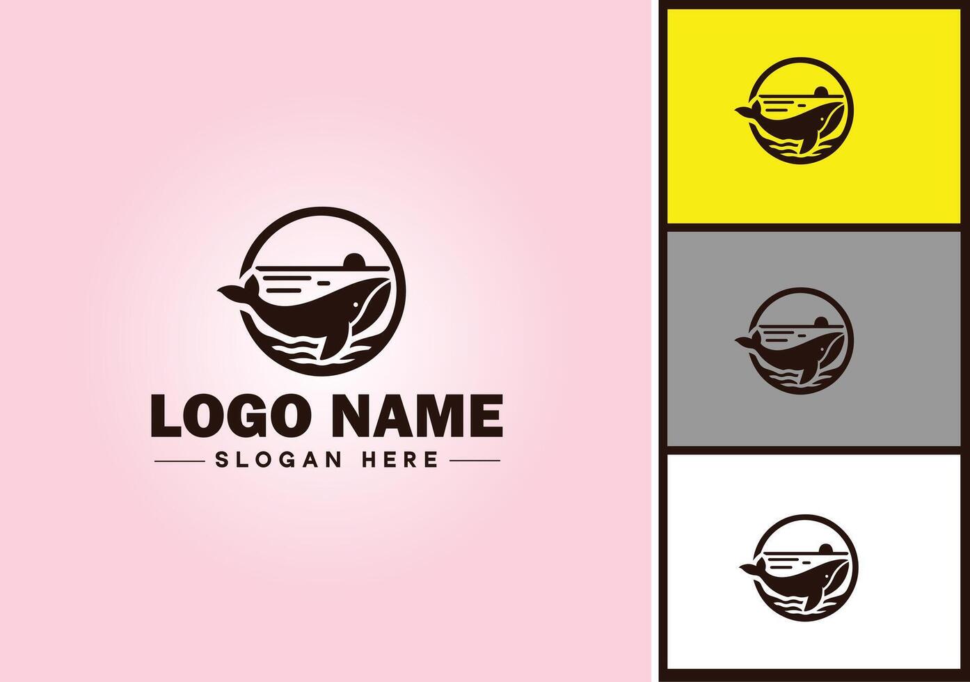 Whale icon logo vector art graphics for business brand icon Whale fish Ocean logo template