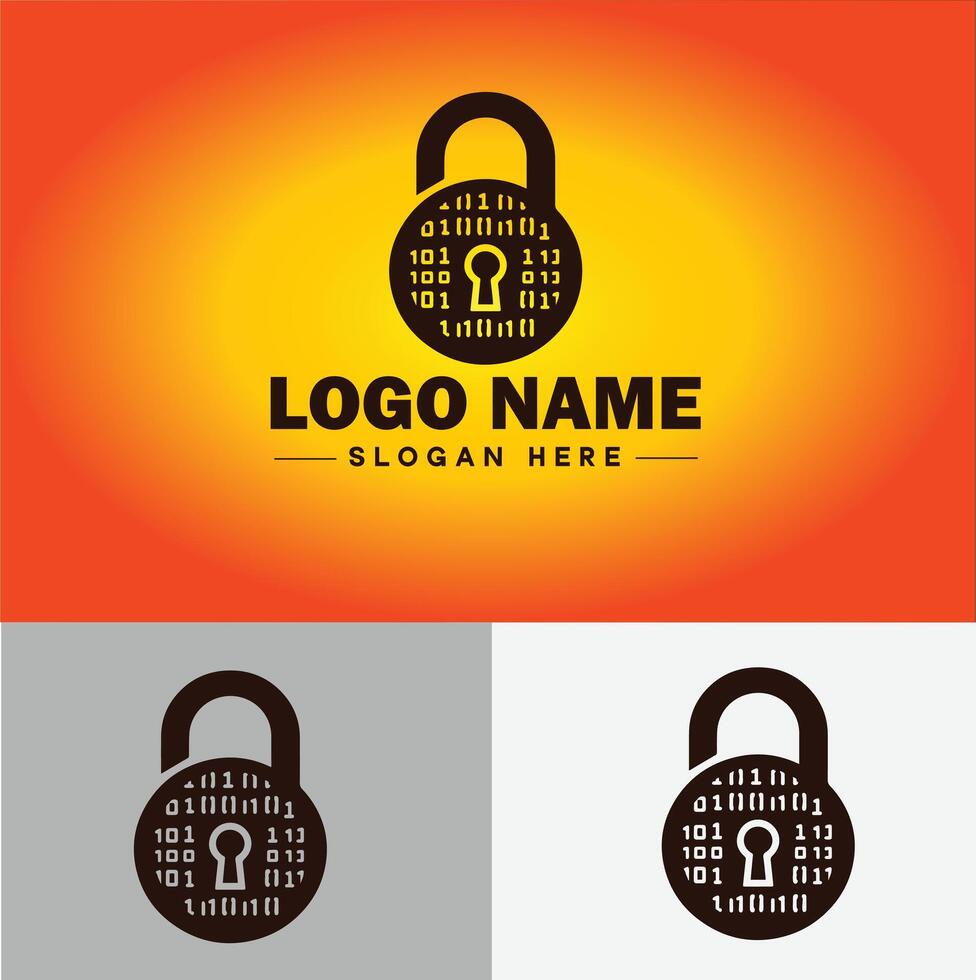 Lock icon logo safety security protection vector for business brand icon lock logo template