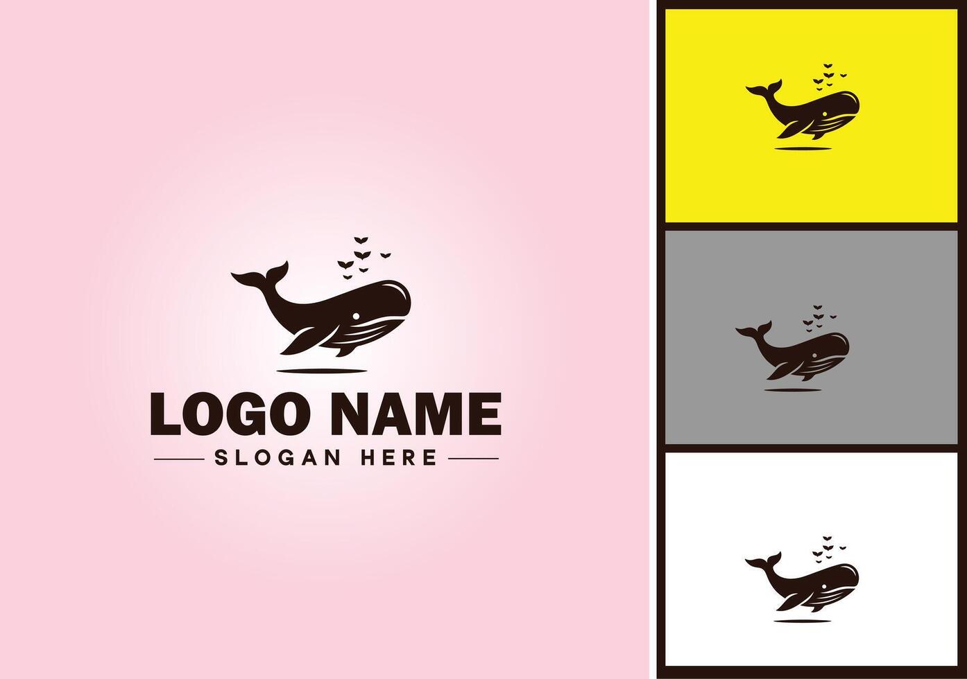 Whale icon logo vector art graphics for business brand icon Whale fish Ocean logo template