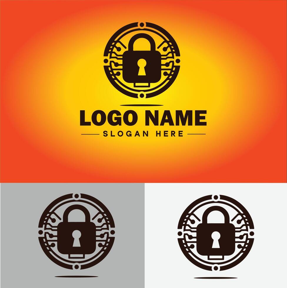 Lock icon logo safety security protection vector for business brand icon lock logo template