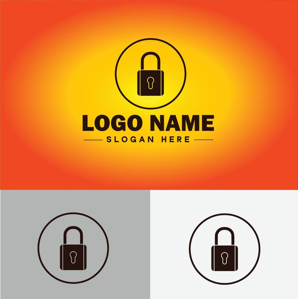 Lock icon logo safety security protection vector for business brand icon lock logo template