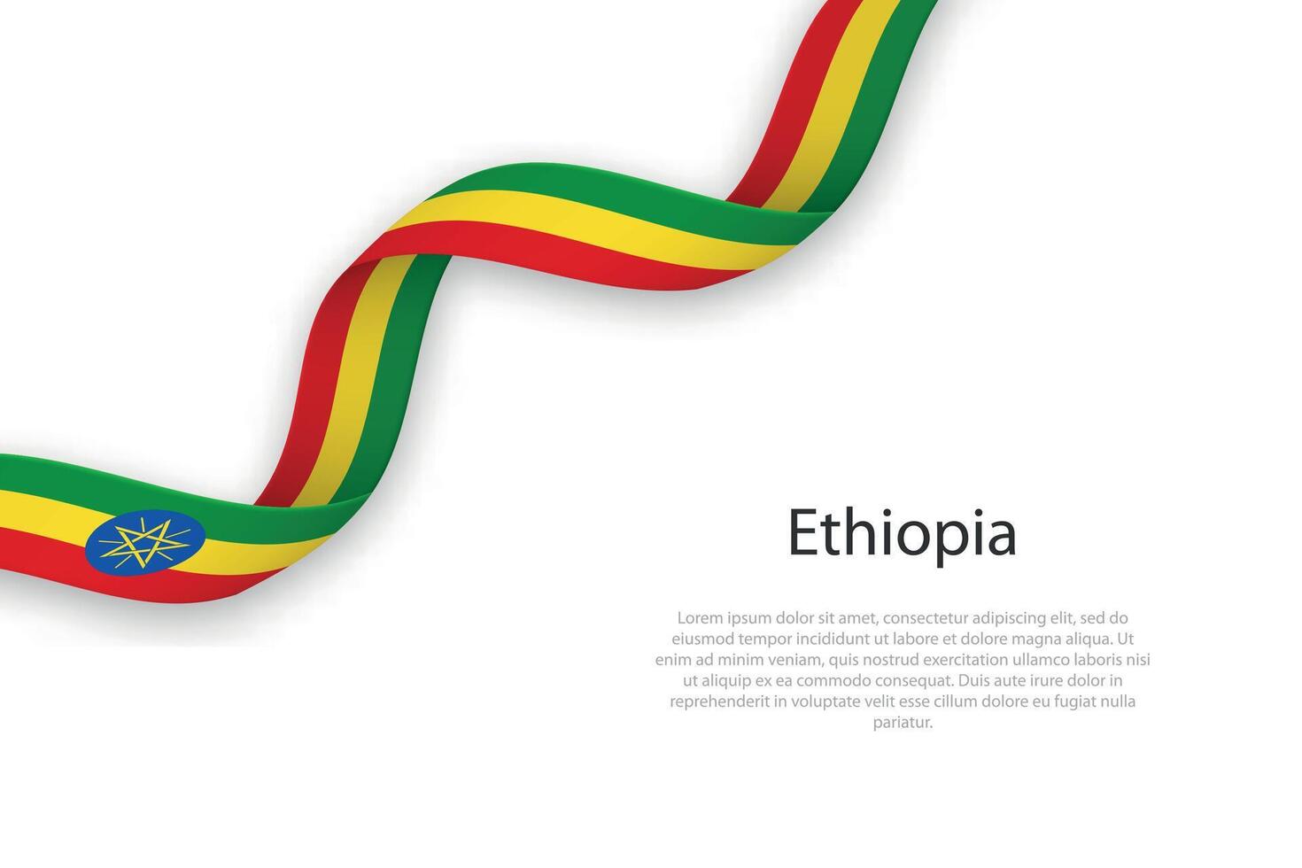 Waving ribbon with flag of Ethiopia vector