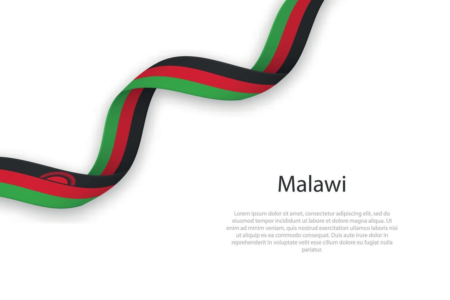 Waving ribbon with flag of Malawi vector