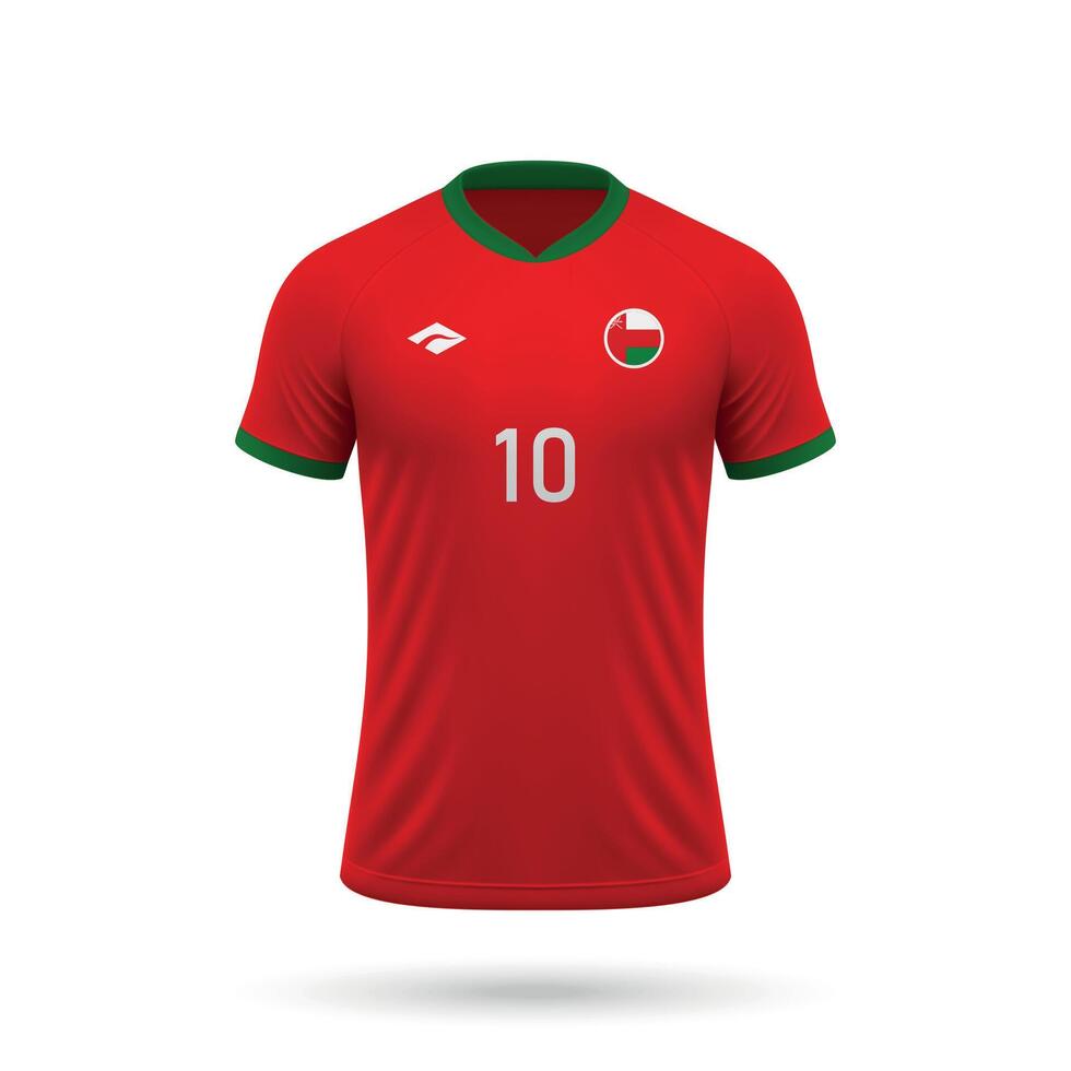 3d realista fútbol jersey Omán nacional equipo 2024 vector
