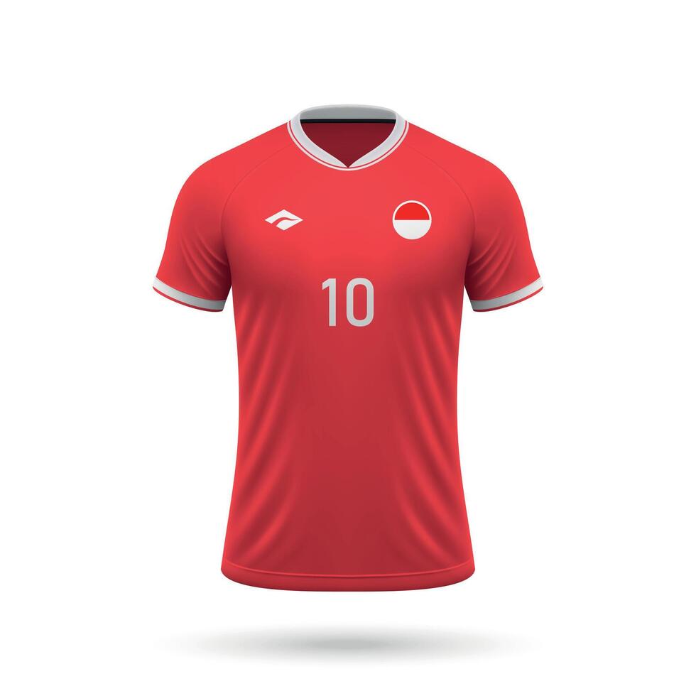 3d realistic soccer jersey Indonesia national team 2024 vector