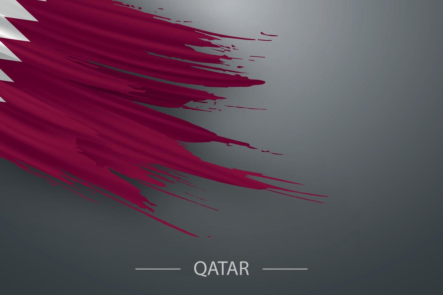 3d grunge brush stroke flag of Qatar vector