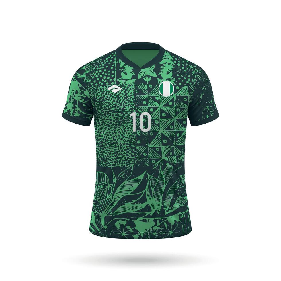 3d realistic soccer jersey Nigeria national team 2024 vector
