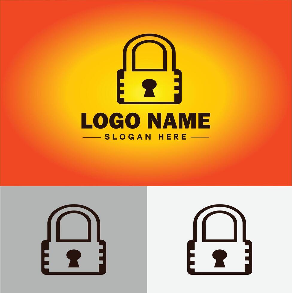 Lock icon logo safety security protection vector for business brand icon lock logo template