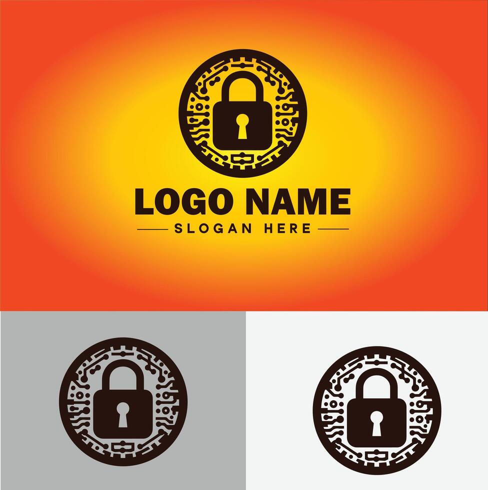 Lock icon logo safety security protection vector for business brand icon lock logo template