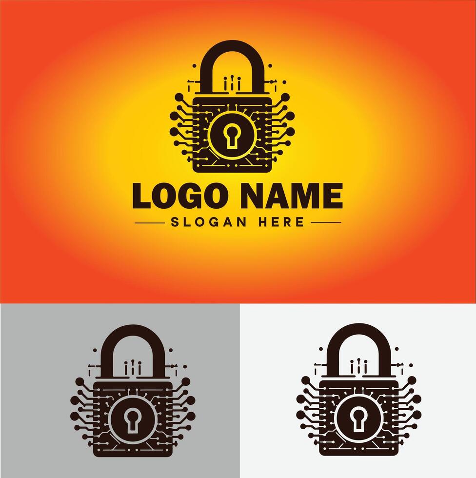 Lock icon logo safety security protection vector for business brand icon lock logo template