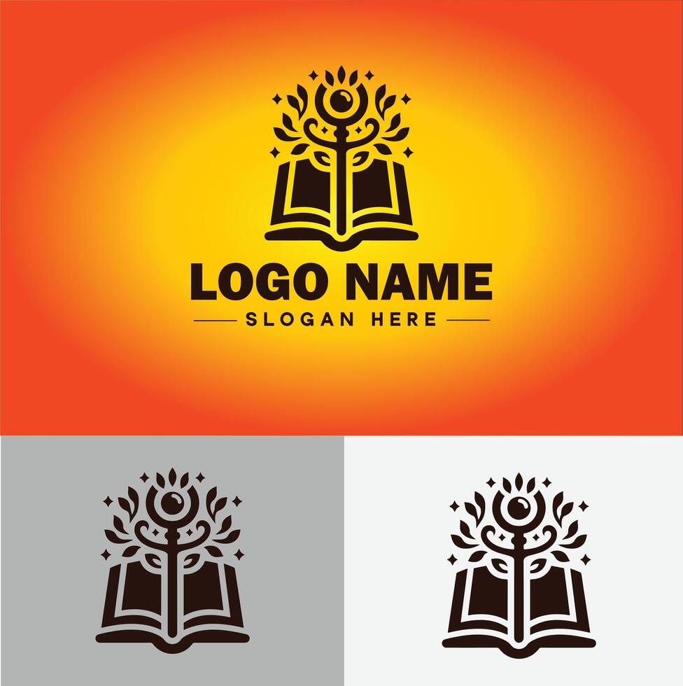 book logo icon vector for bookstore book company publisher encyclopedia library education logo template