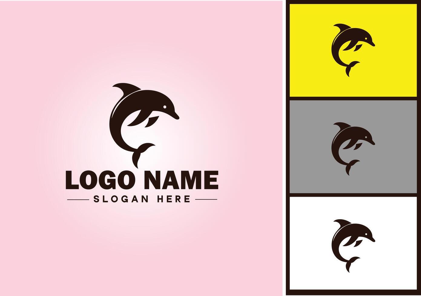 Whale icon logo vector art graphics for business brand icon Whale fish Ocean logo template