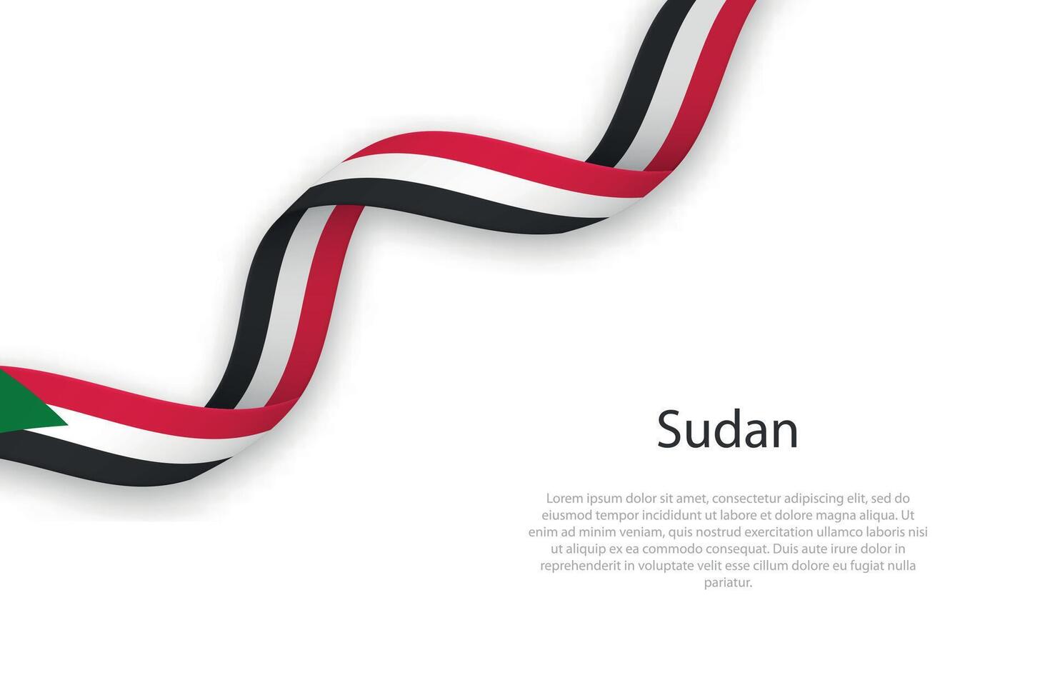 Waving ribbon with flag of Sudan vector