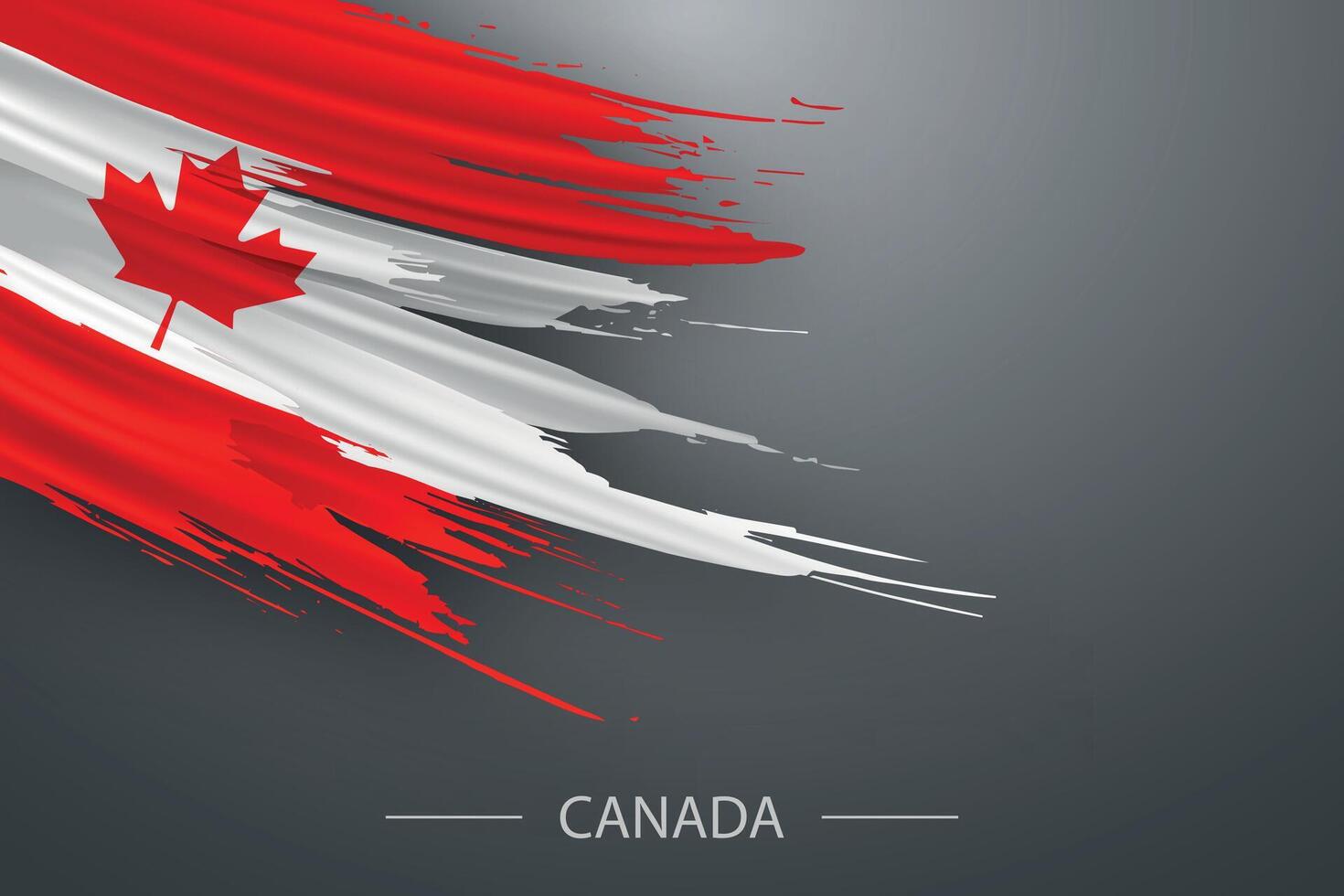 3d grunge cepillo carrera bandera de Canadá vector