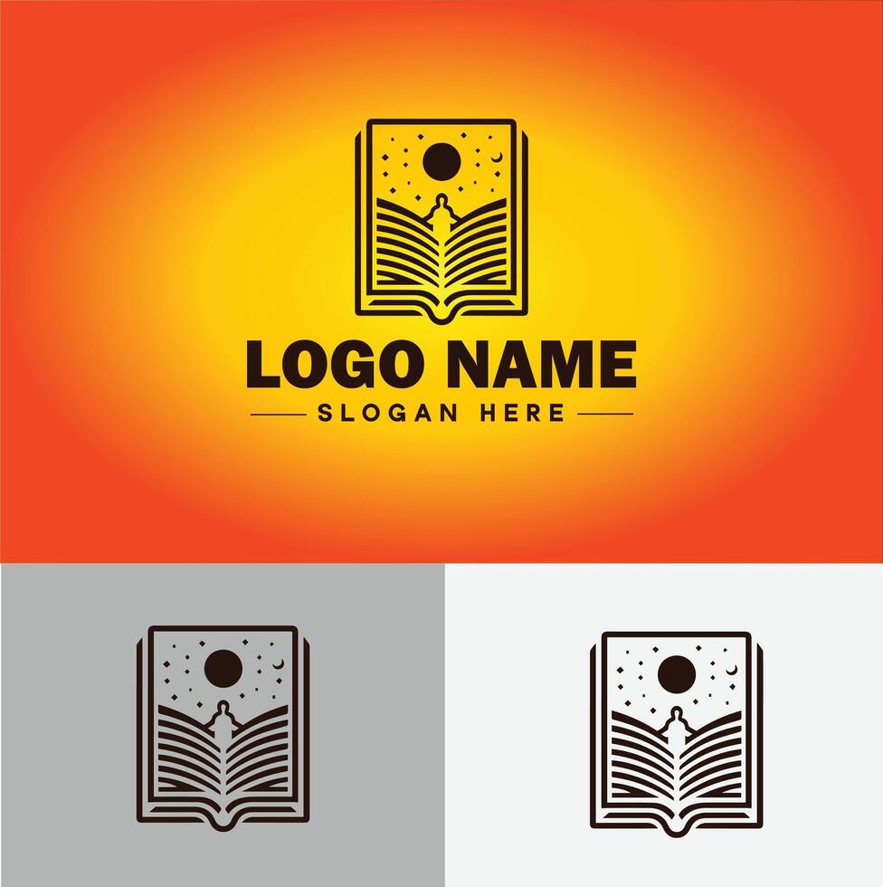 book logo icon vector for bookstore book company publisher encyclopedia library education logo template