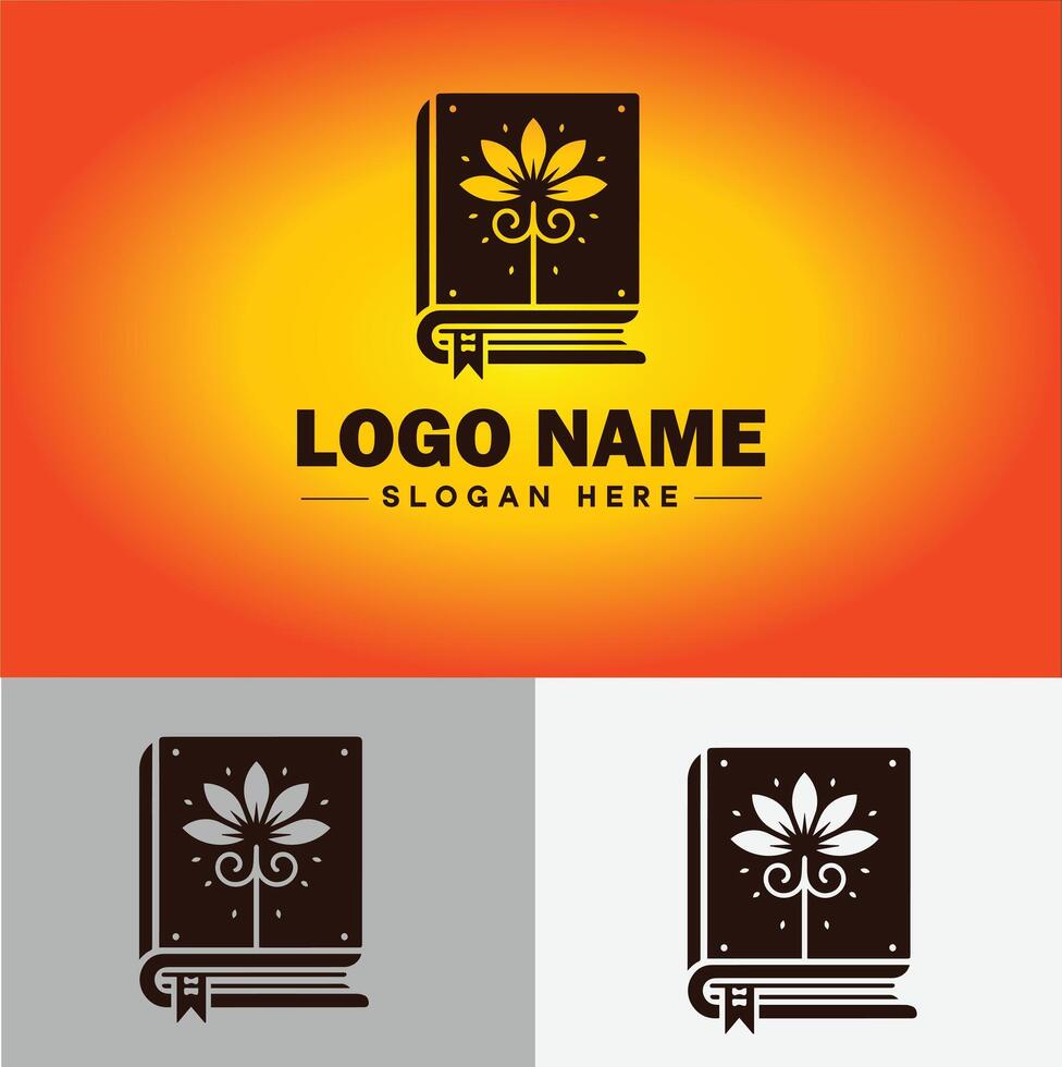 book logo icon vector for bookstore book company publisher encyclopedia library education logo template